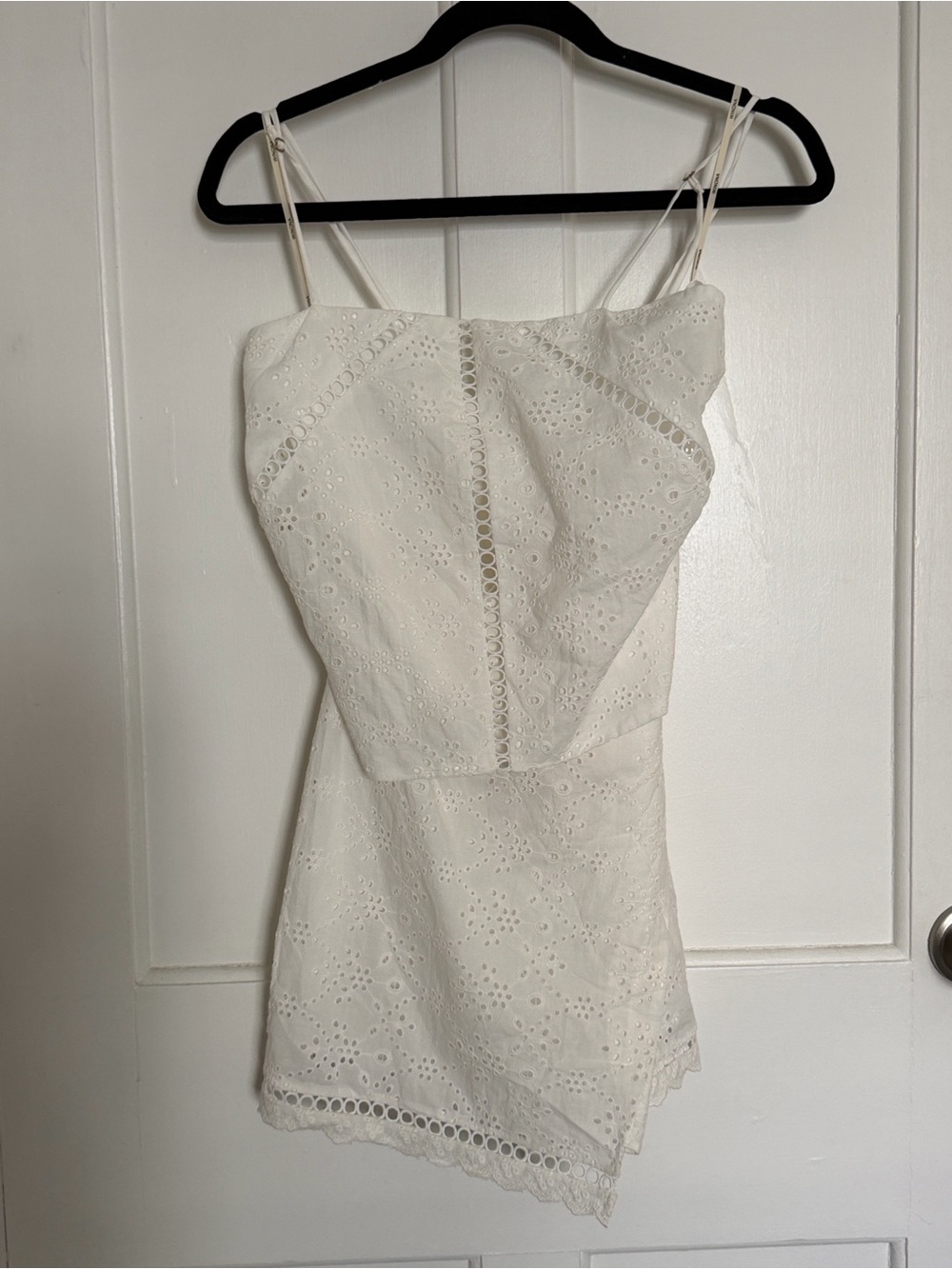 Winona - White Eyelet Lace Spaghetti Strap Dress